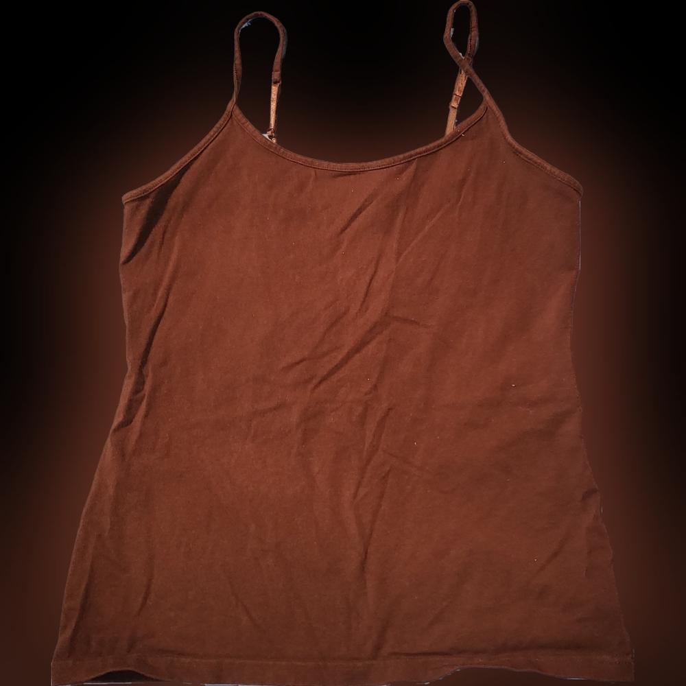 Spaghetti Strap Tank Top- Brown